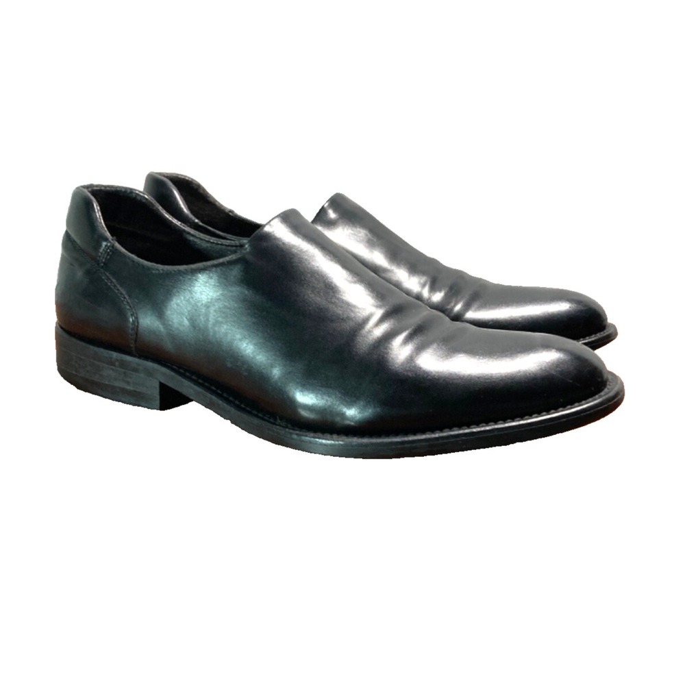 Donald Pliner Ewait Nappa Loafer Mens 10 Slip On Luxury Leather Shoe Black $225